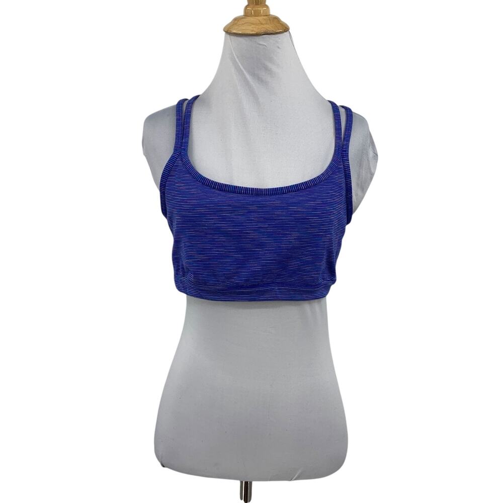 Athleta Sports Bra Womens L Large Multi Space Dye Crossback Scoop Neck Athletic
